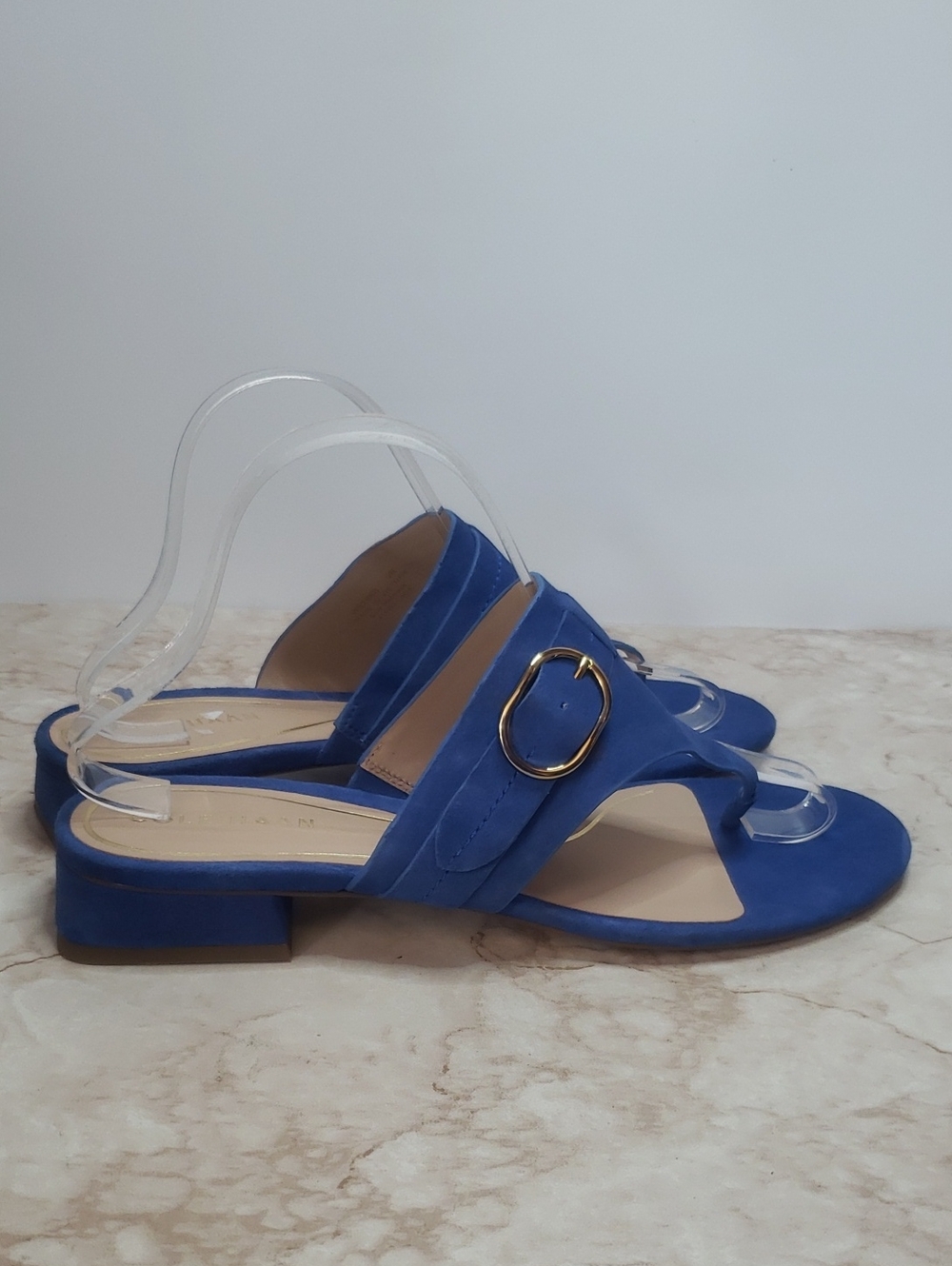 Cole Haan Blue Suede Women's Low Heel Sandals Size 9 - Picture 3 of 7